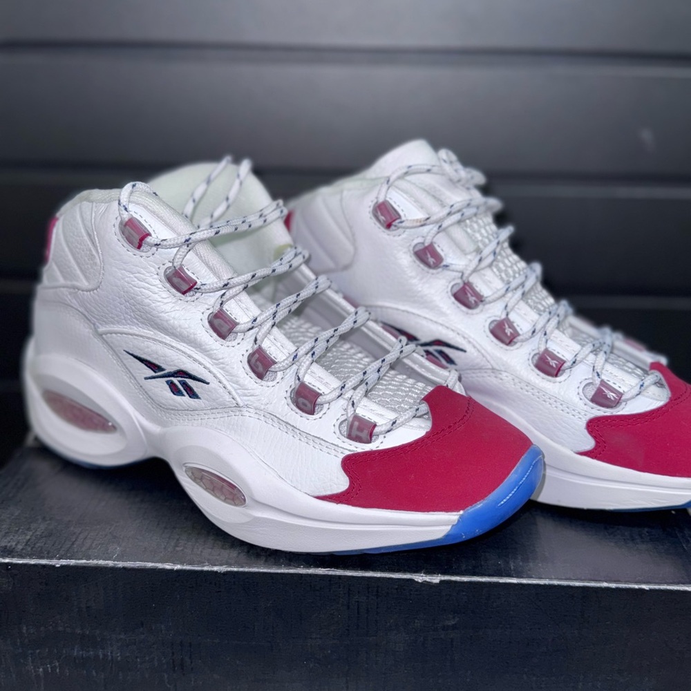 Reebok White and Red High-Top Sneakers